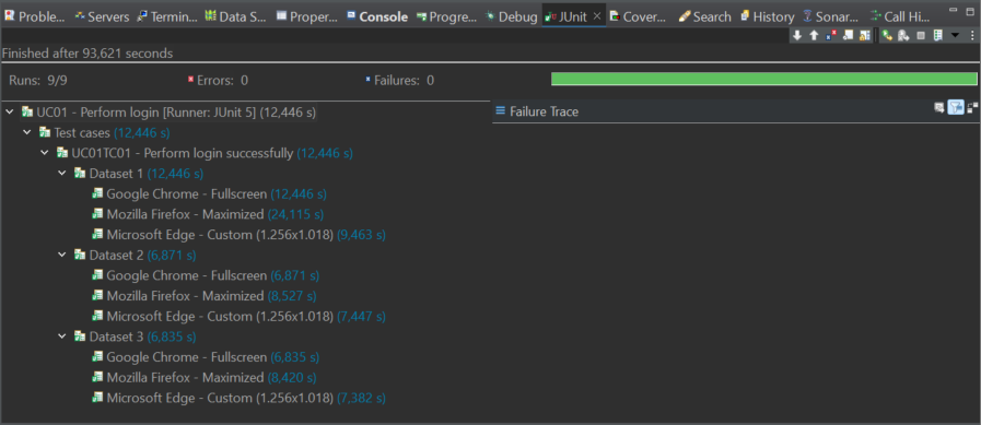 execute IDE test